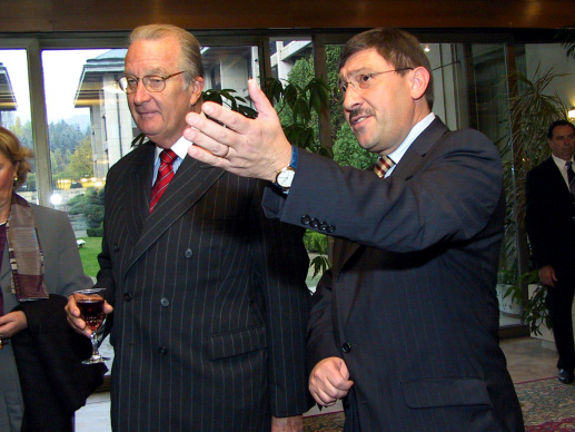 Maxim Behar with King Albert II at the Boyana Residence, October 2003