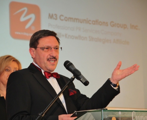 Bulgarian businessman, PR expert and manager of the M3 Communications Group company, Maxim Behar, receives the Superbrand award for the strongest PR brand on the Bulgarian market. Photo by M3 Communications Group