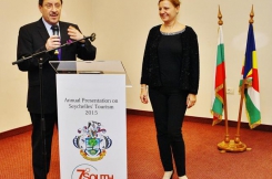 Anna Buttler Payette, managing director of 7°South, and Maxim Behar, The Consulate of the Republic of Seychelles in Bulgaria